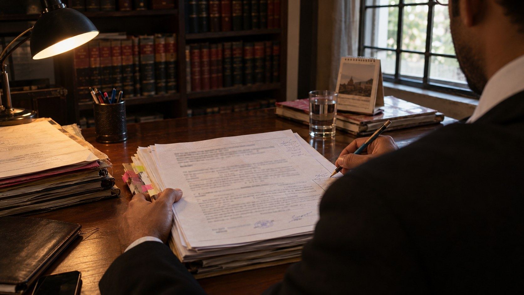 Advocate reading through a client's file