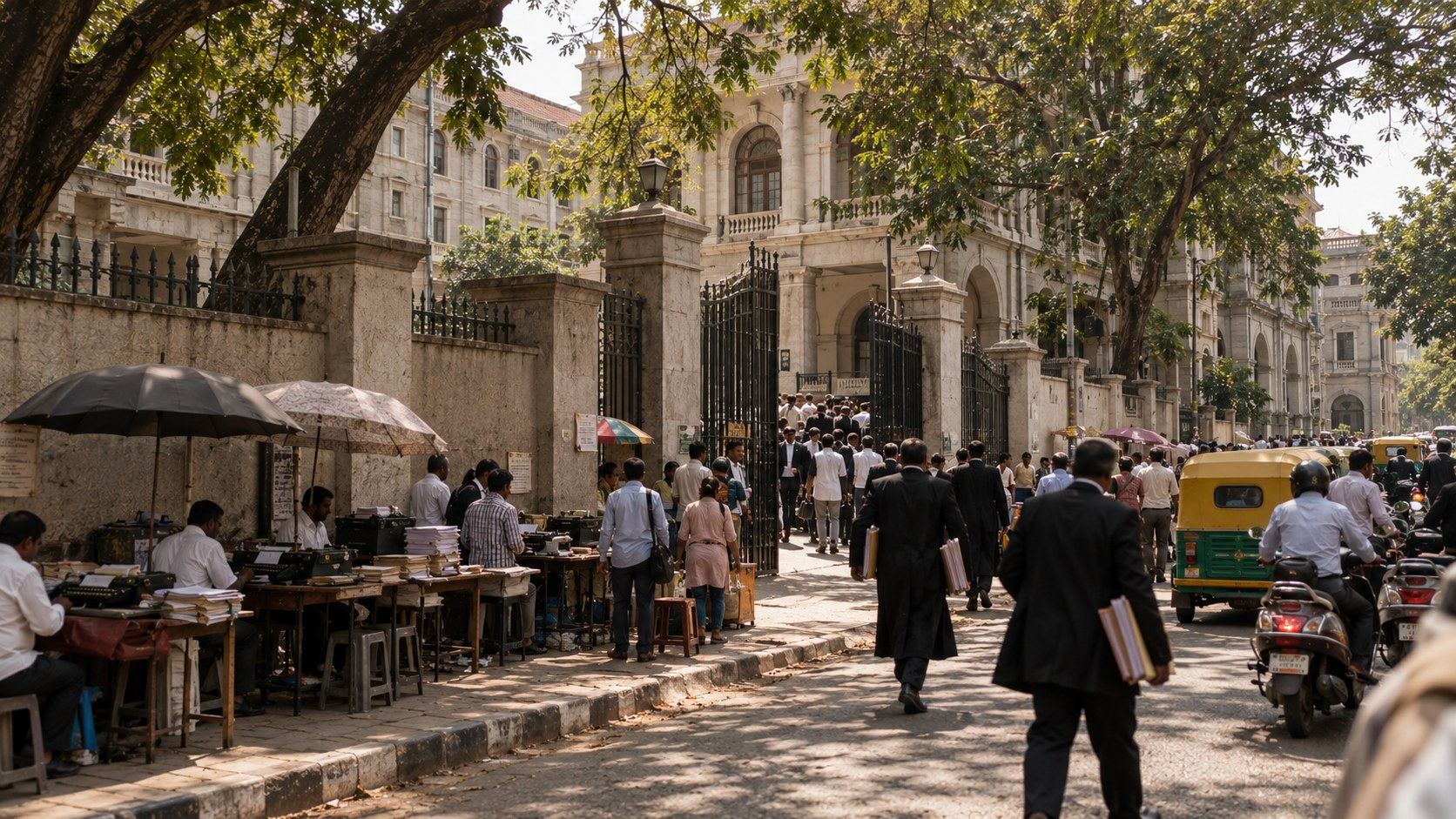 Advocates outside the City Civil and Sessions Court, Bengaluru